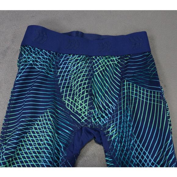 All In Motion Kids Compression Leggings Blue Green Pattern XS 4/5 Athletic Pants - Picture 4 of 8